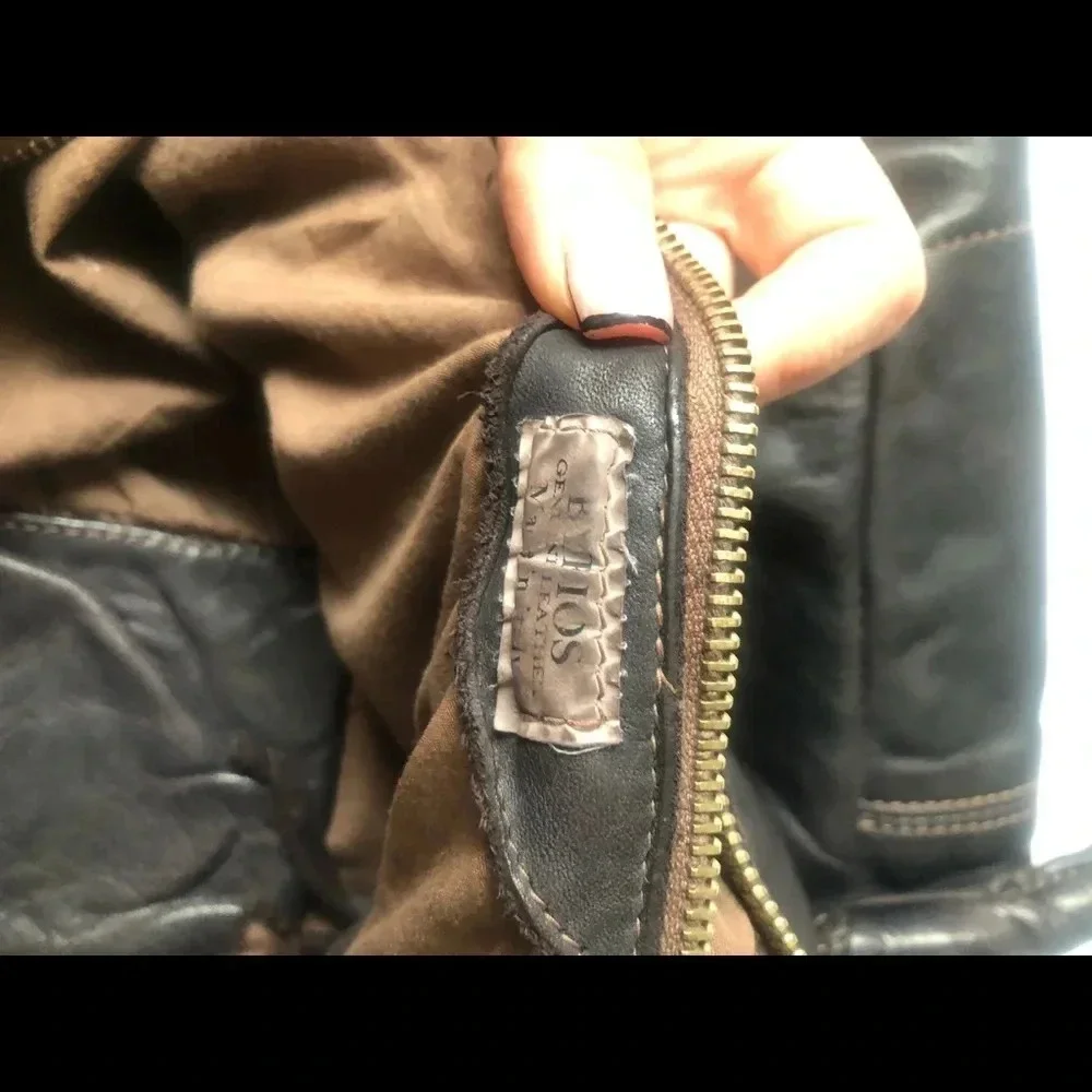 Byblos Dark Brown rose hobo leather purse